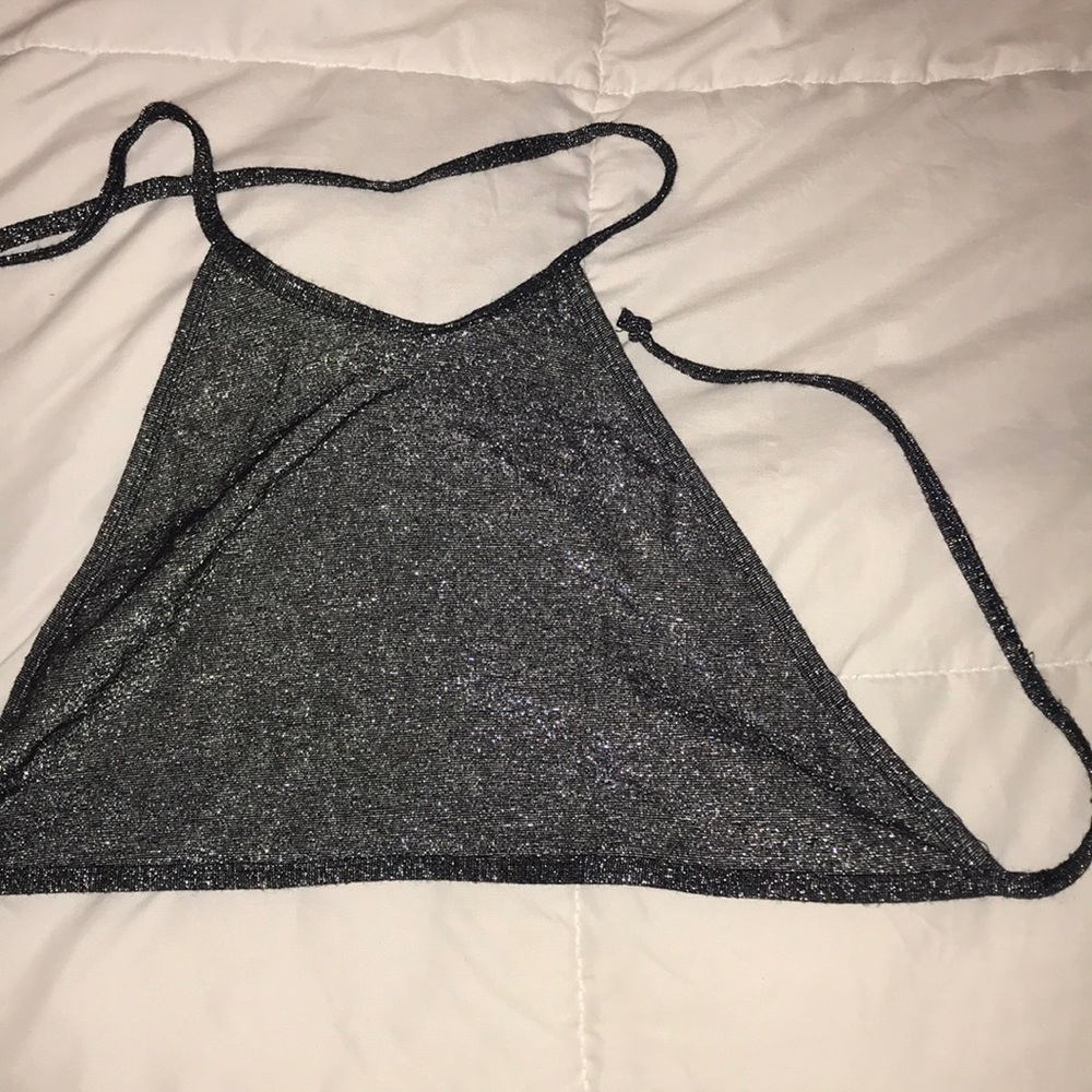 Metallic glitter crop top